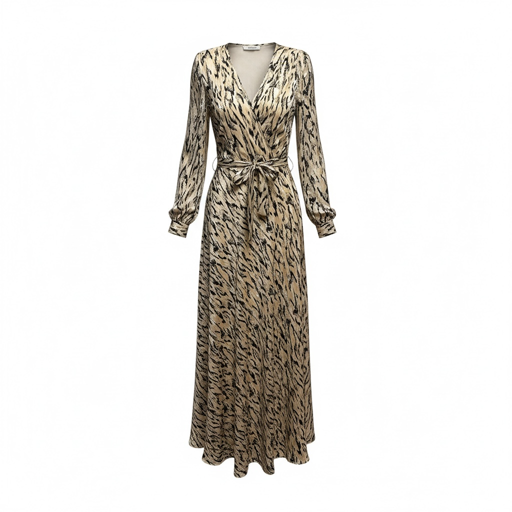 Robe longue Belcci - S - Beige imprimé - État : Neuf