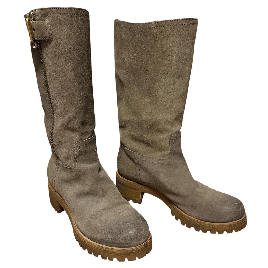 Bottes mi-Hautes Prada - 36.5 - Gris - État : Excellent