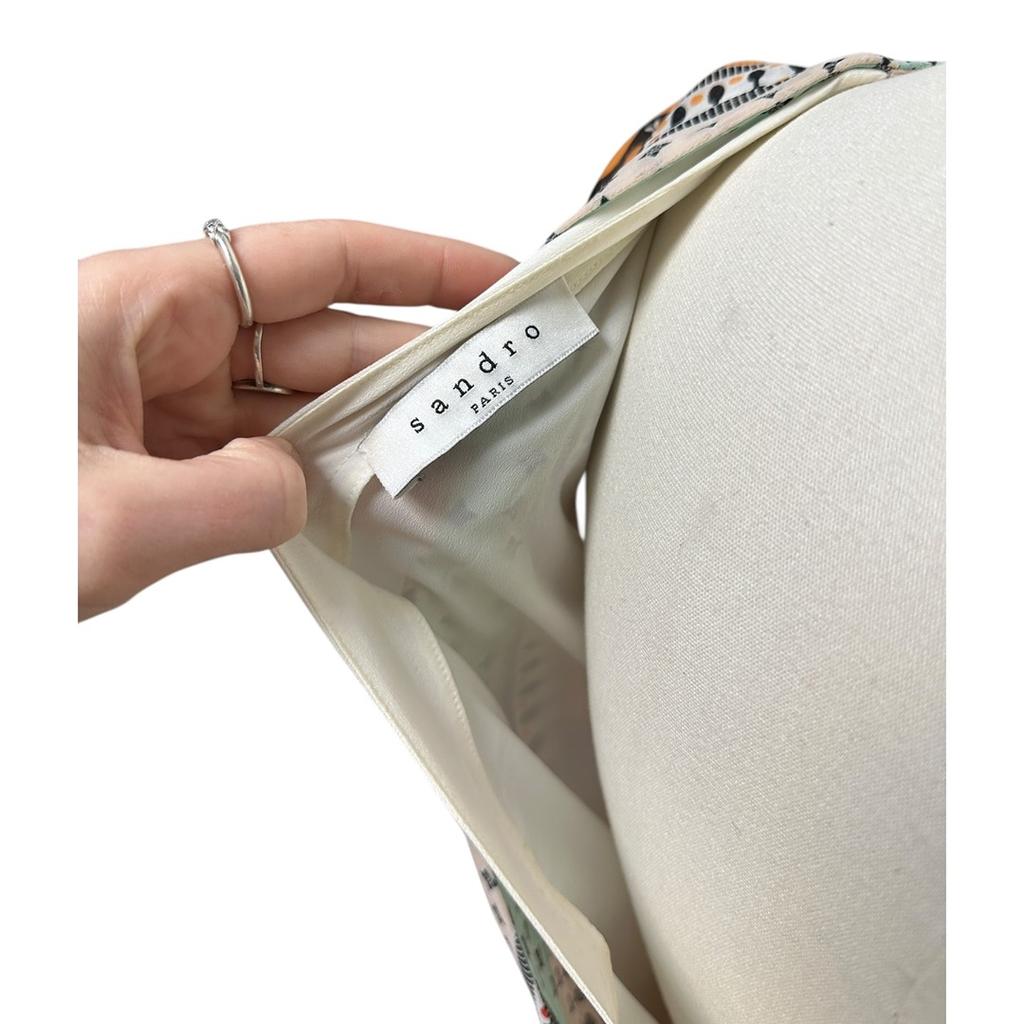 Robe Sandro imprimée géométrique - S - Orange - État : Excellent