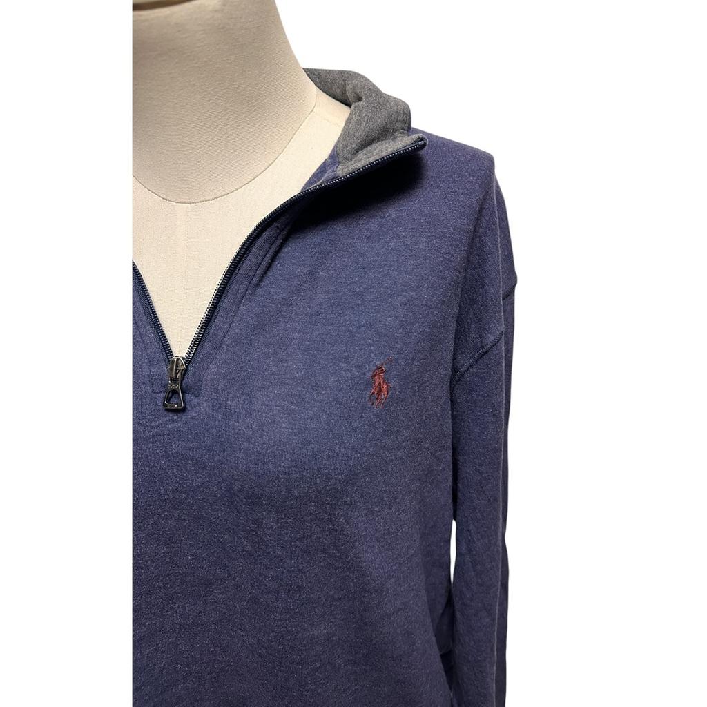 Sweat col zippé Ralph Lauren - L - Bleu - État : Excellent