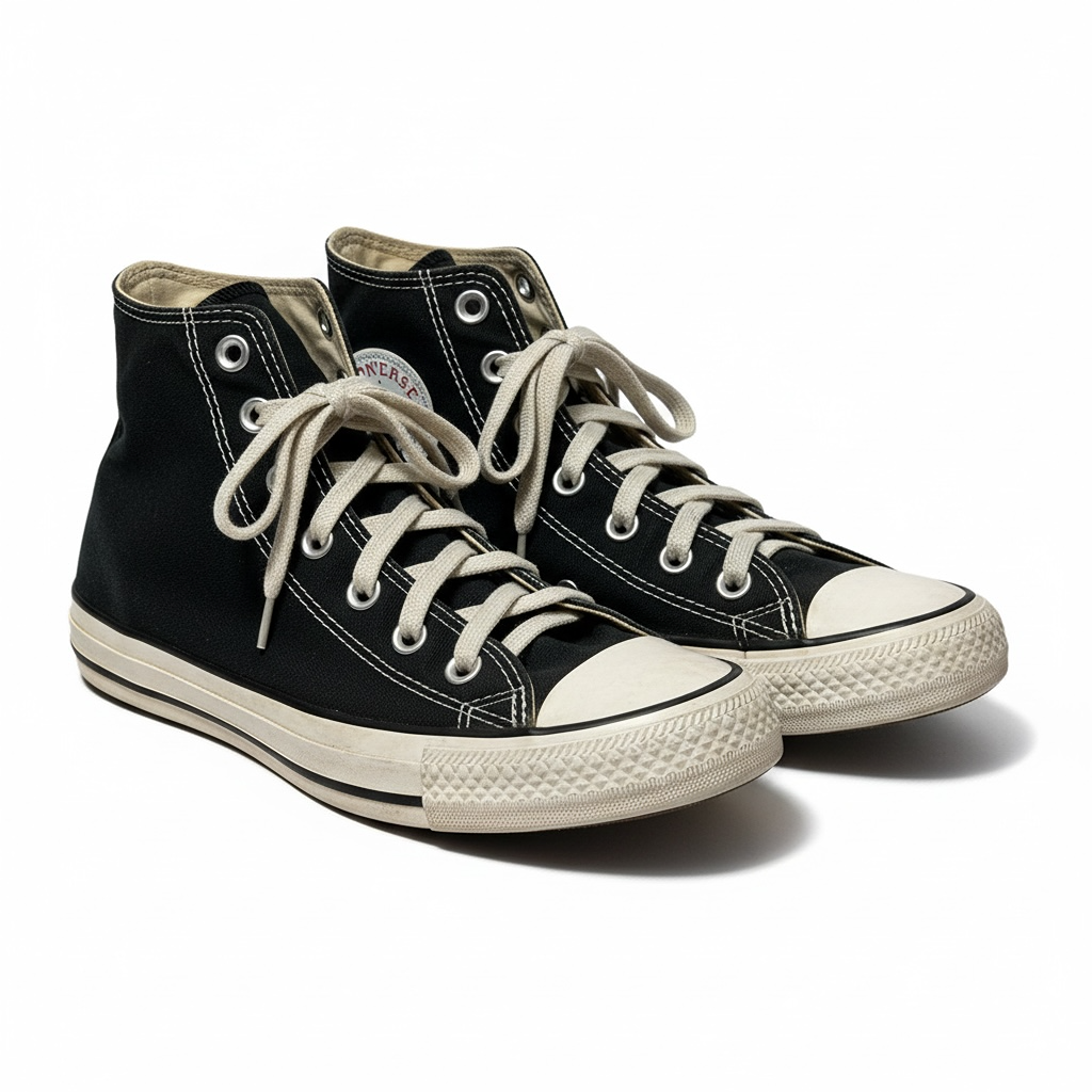 Baskets montantes Converse - 37 - noir - État : Très bon