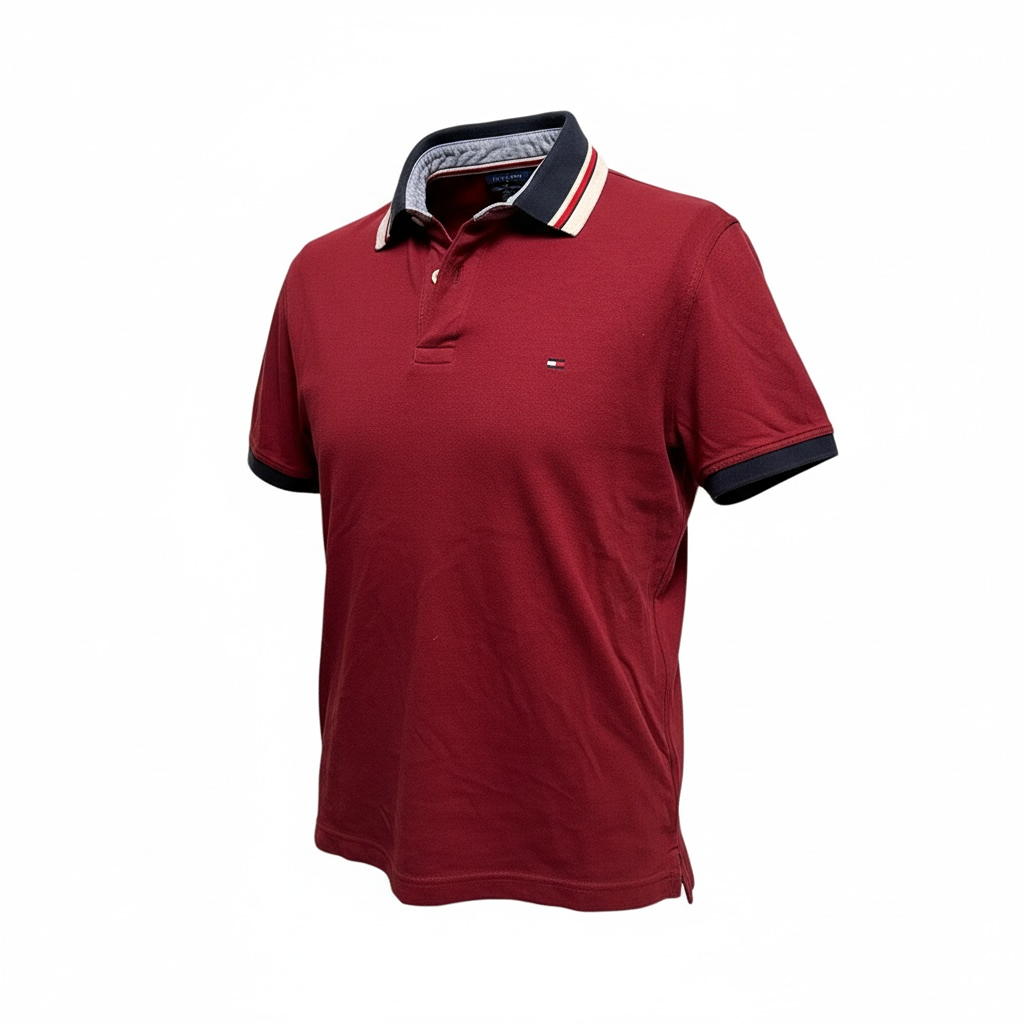 Polo Tommy Hilfiger - S - Bordeaux - État : Excellent