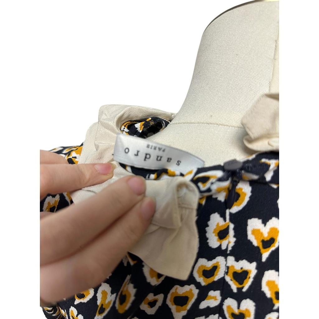 Blouse Sandro - L - Noir/jaune/blanc - État : Excellent