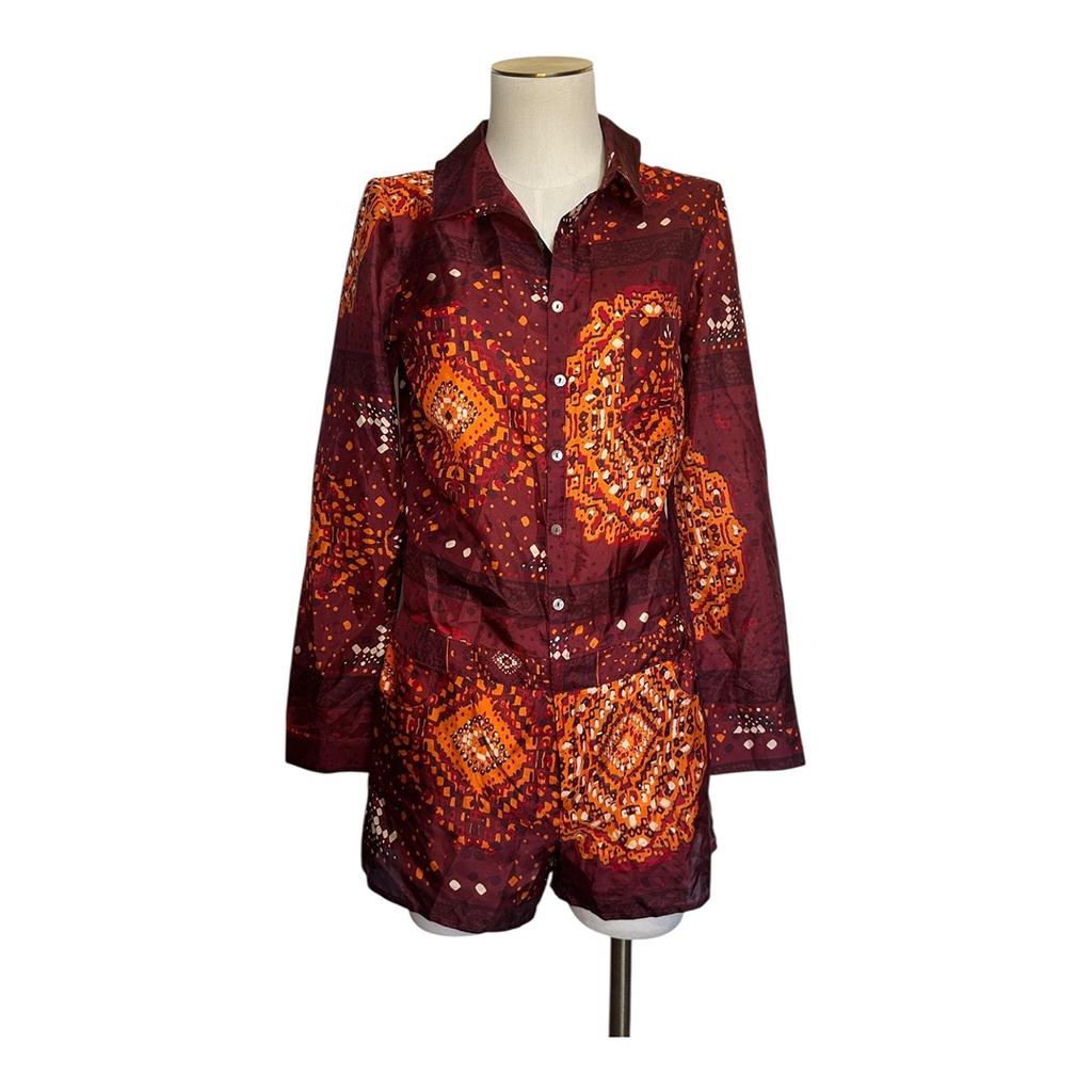 Combi Short Ba&sh - 36 - Orange Bordeaux - État : Très Bon