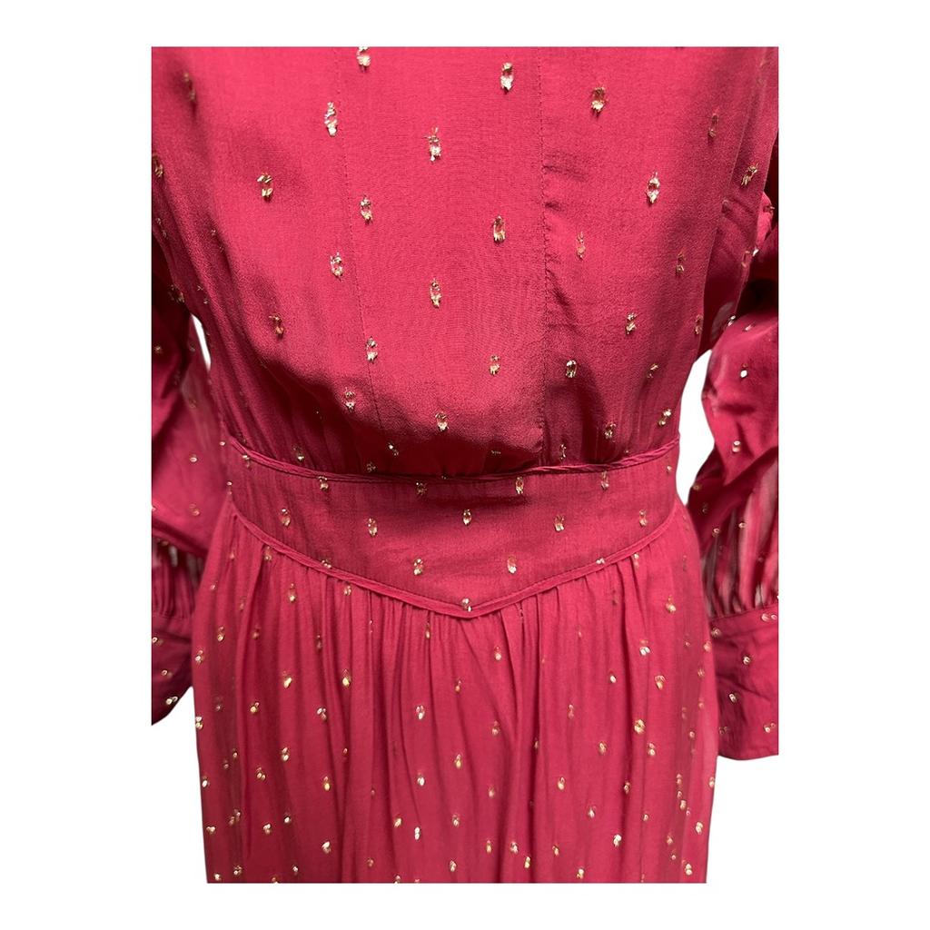 Robe Ba&sh - S - Bordeaux à points métallisés - État : Excellent