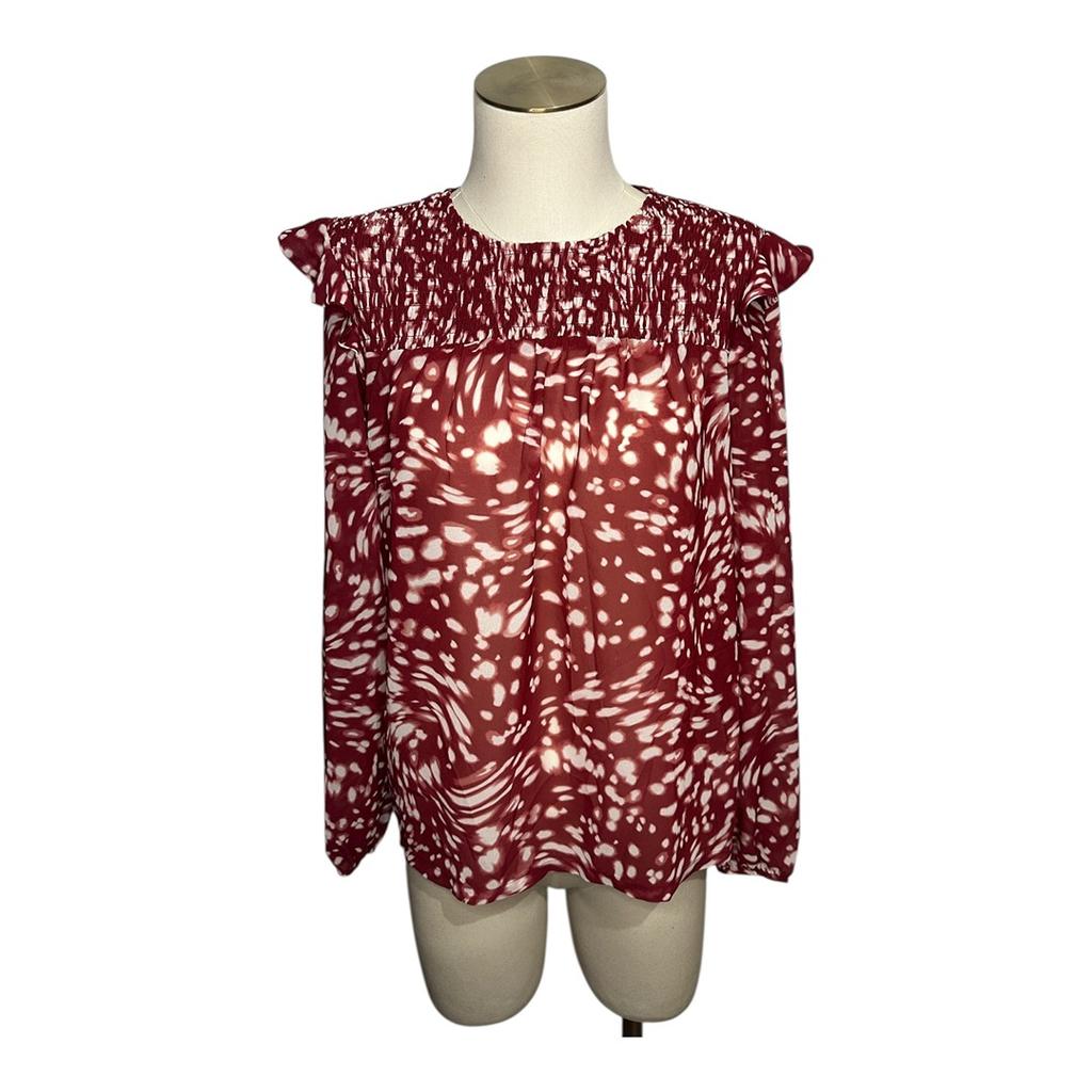 Blouses Manches Longue Maje - S - Blanc Bordeaux - État : Tr