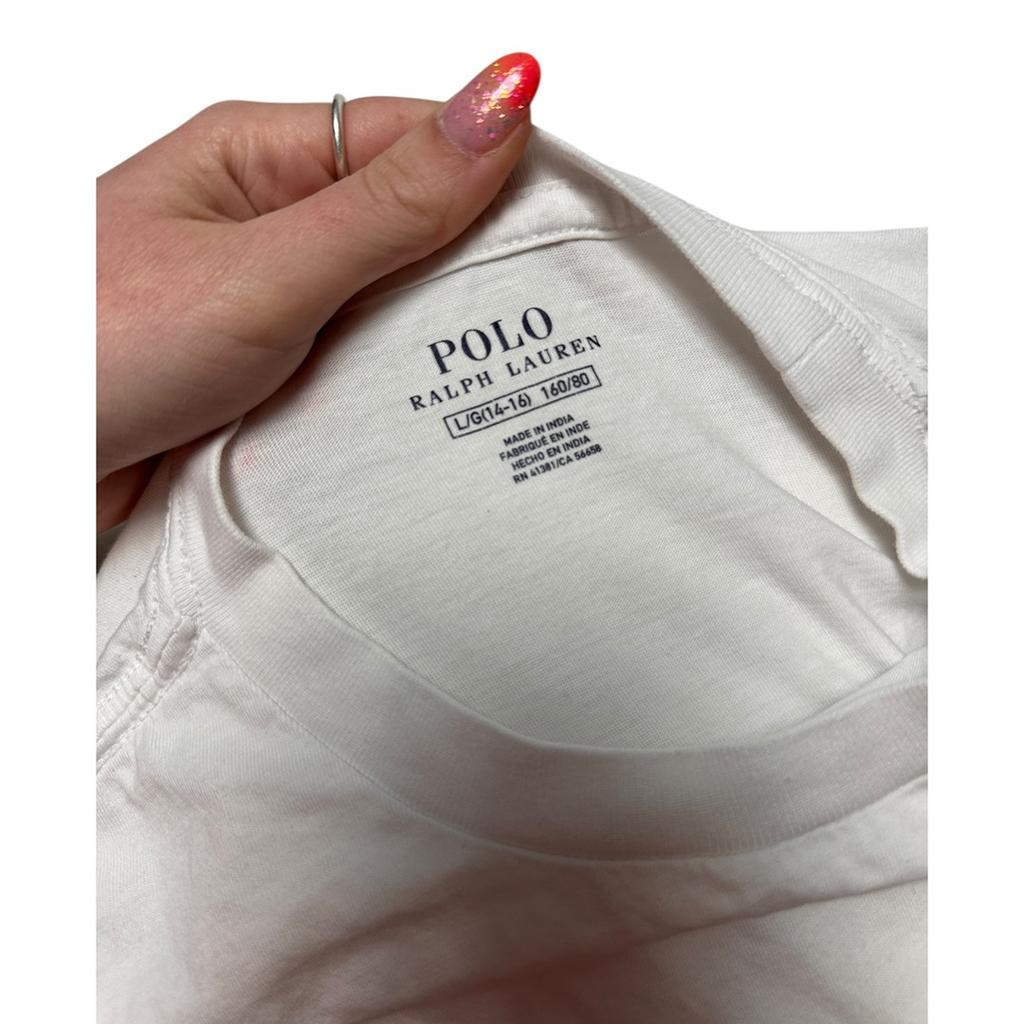 T-shirt Polo Ralph Lauren - L/g14-16 - Blanc - État : Excellent