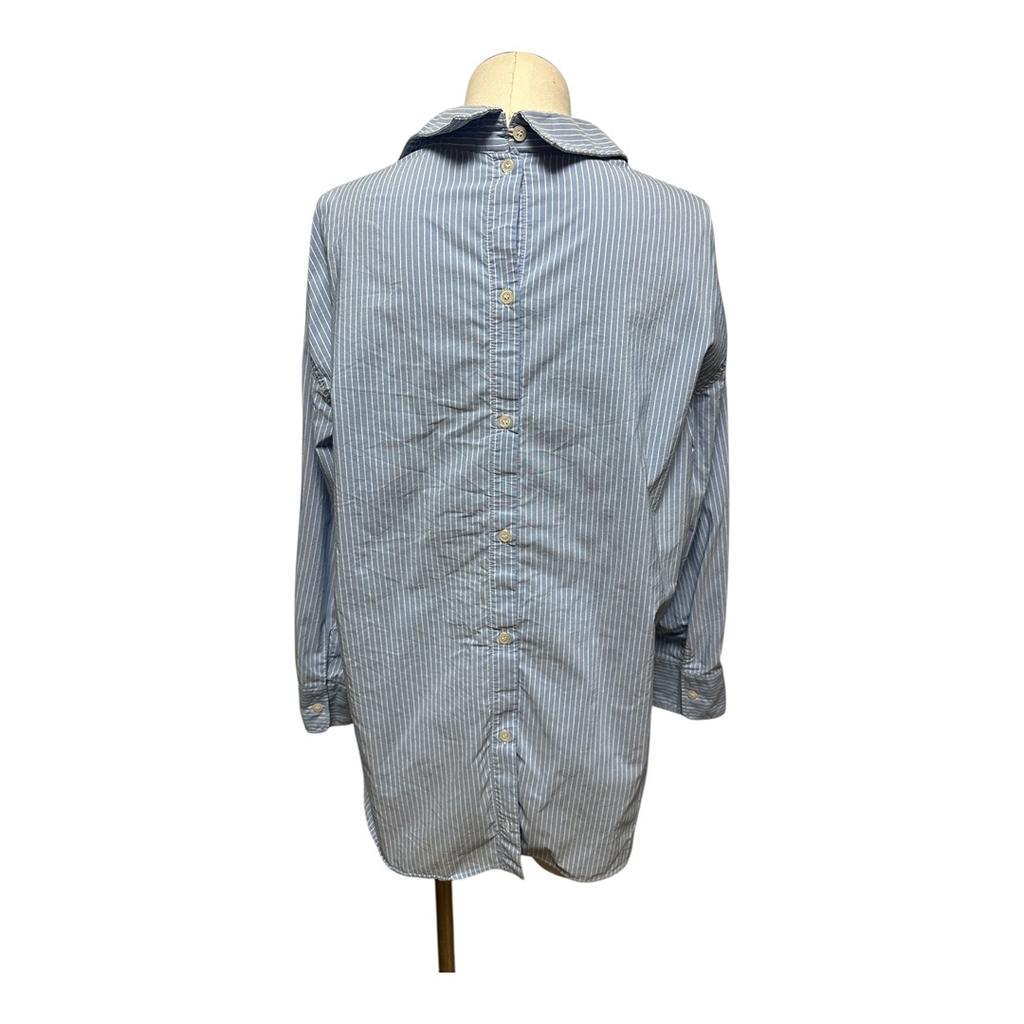 Chemise Naf Naf - 40 - Bleu clair rayé blanc - État : Excellent