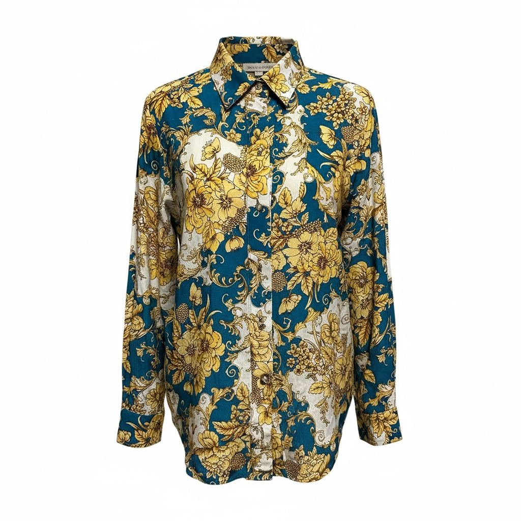 Chemise Flavio Castellani - 42 - Bleu Jaune Blanc - État : Excellent