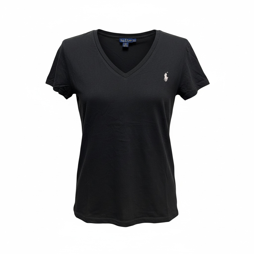 T-shirt col V Polo Ralph Lauren - L - Noir - État : Excellent