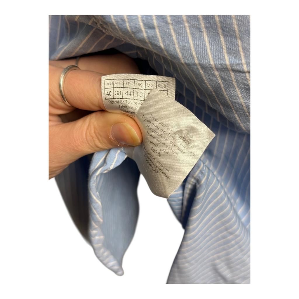 Chemise Naf Naf - 40 - Bleu clair rayé blanc - État : Excellent