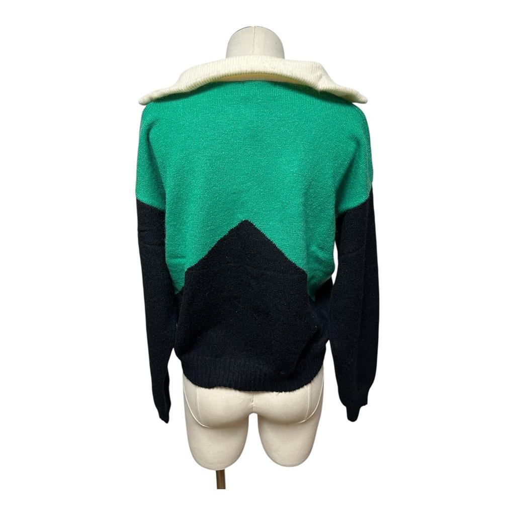 Pull G&10 - M - Vert/noir/crème - État : Neuf