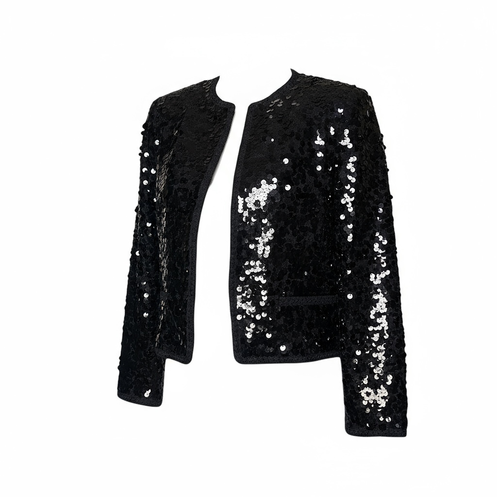 Veste femme noire à sequins chic et élégante