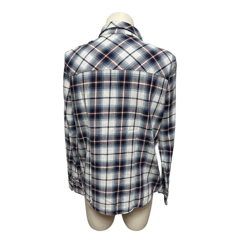 Surchemise femme Ba&sh - 3 - Blanc carreaux bleu - État : Excellent