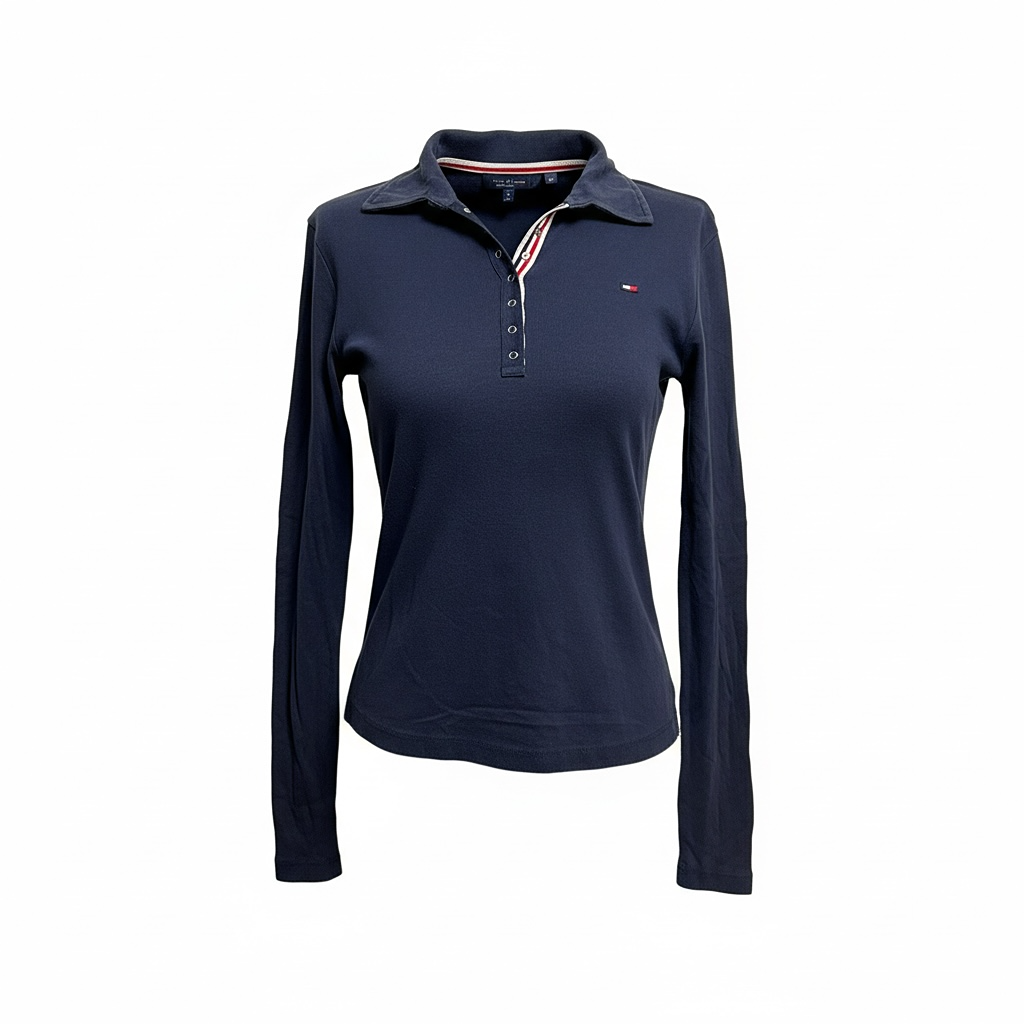 Polo manches longues Tommy Hilfiger - M - Navy - État : Excellent