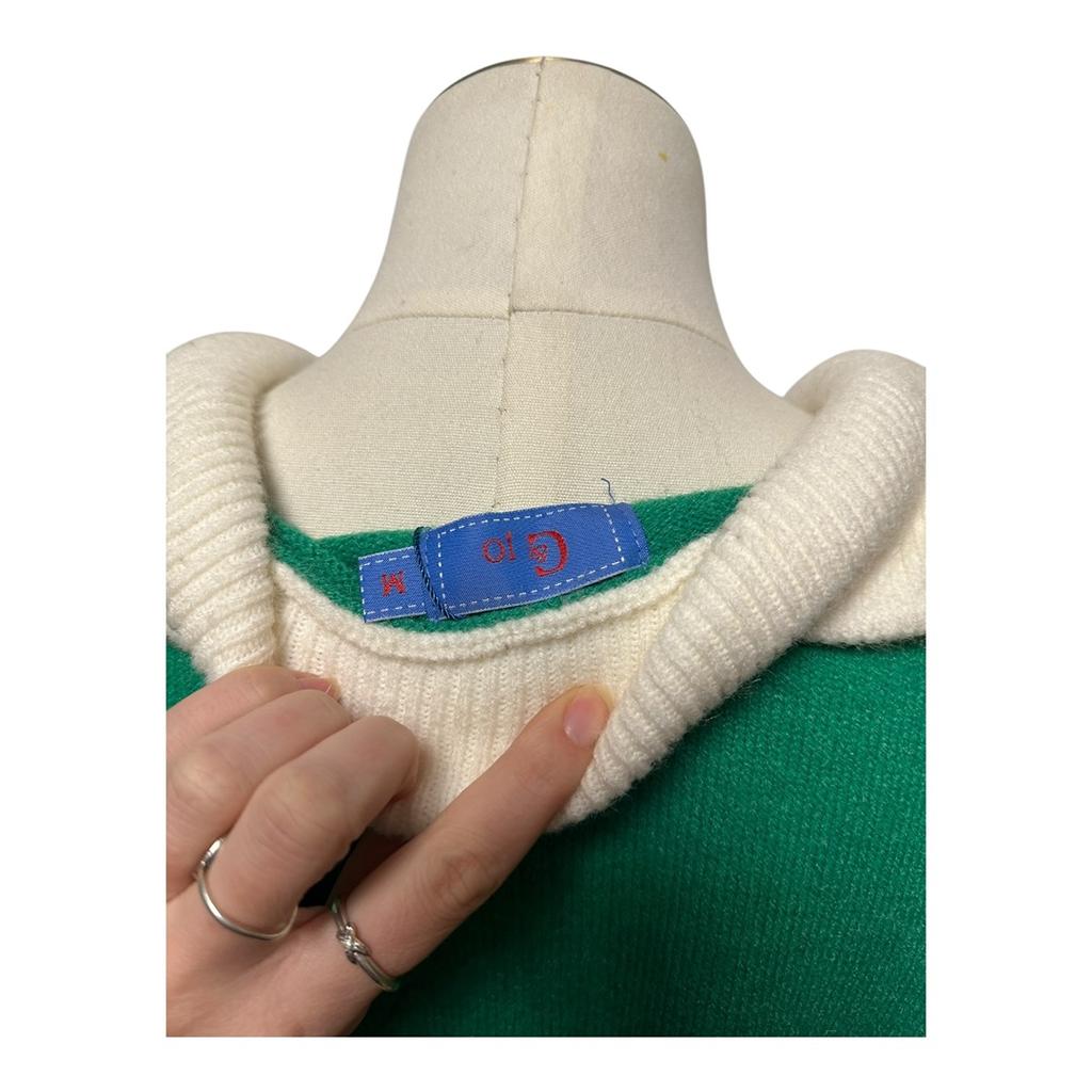 Pull G&10 - M - Vert/noir/crème - État : Neuf