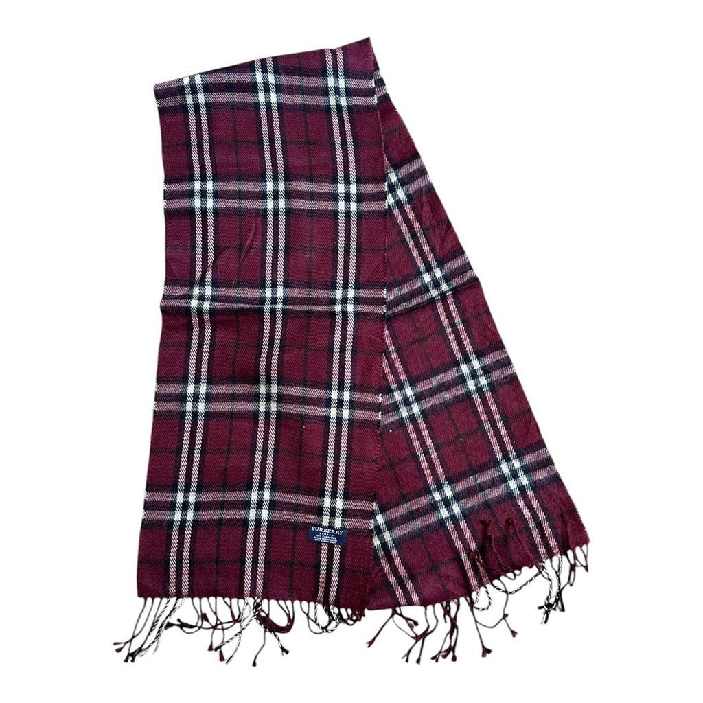 Écharpe Burberry London 100% cachemire bordeaux