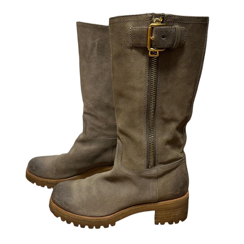 Bottes mi-Hautes Prada - 36.5 - Gris - État : Excellent