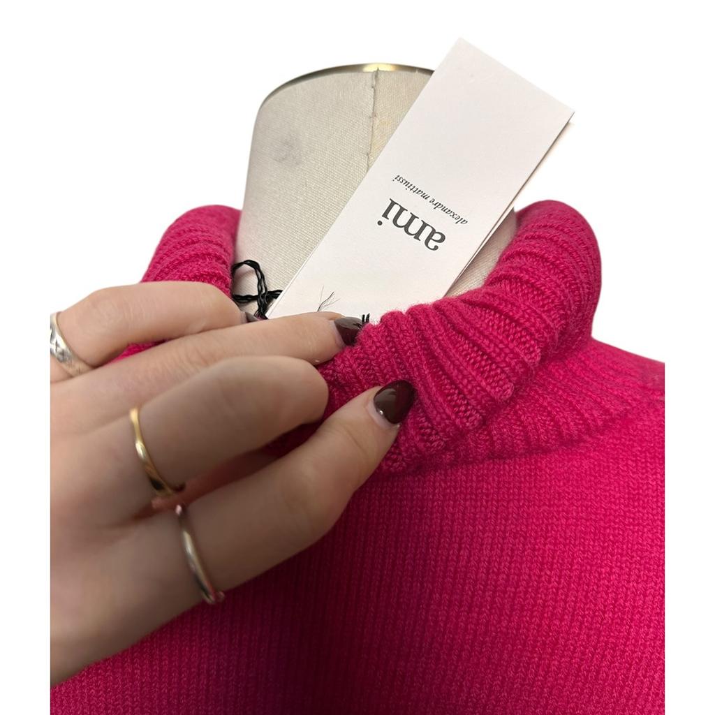 Pull col roulé Ami Paris - M - Rose fuchsia - État : Neuf avec étiquette