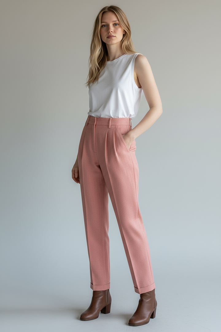 Pantalon tailleur abricot Petits Hauts femme neuf avec étiquette