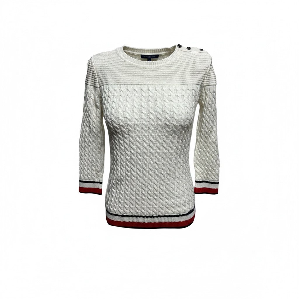 Pull femme Tommy Hilfiger - S - Blanc - État : Excellent