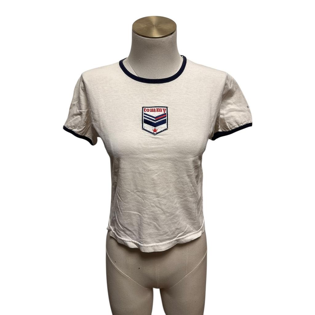 T-shirt ringer Tommy Hilfiger - S - Blanc - État : Excellent
