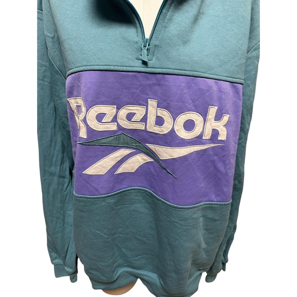 Sweat col zippé Reebok - L - Turquoise - État : Excellent
