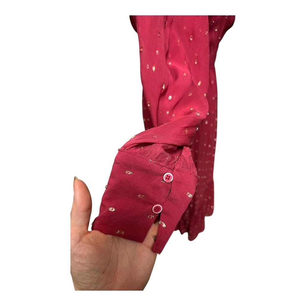 Robe Ba&sh - S - Bordeaux à points métallisés - État : Excellent
