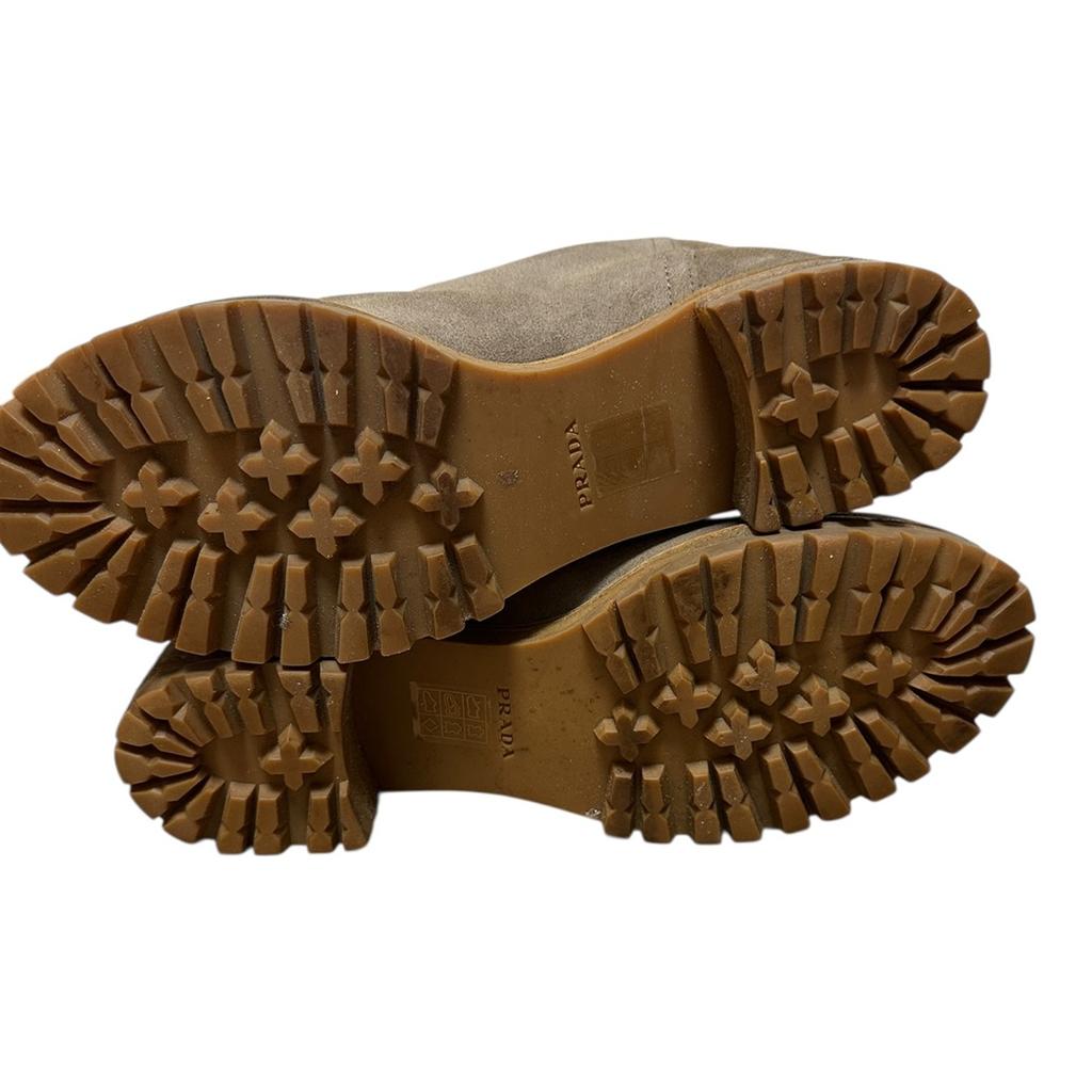 Bottes mi-Hautes Prada - 36.5 - Gris - État : Excellent