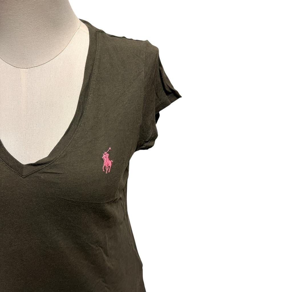 T-shirt col V Polo Ralph Lauren - S - Kaki - État : Excellent