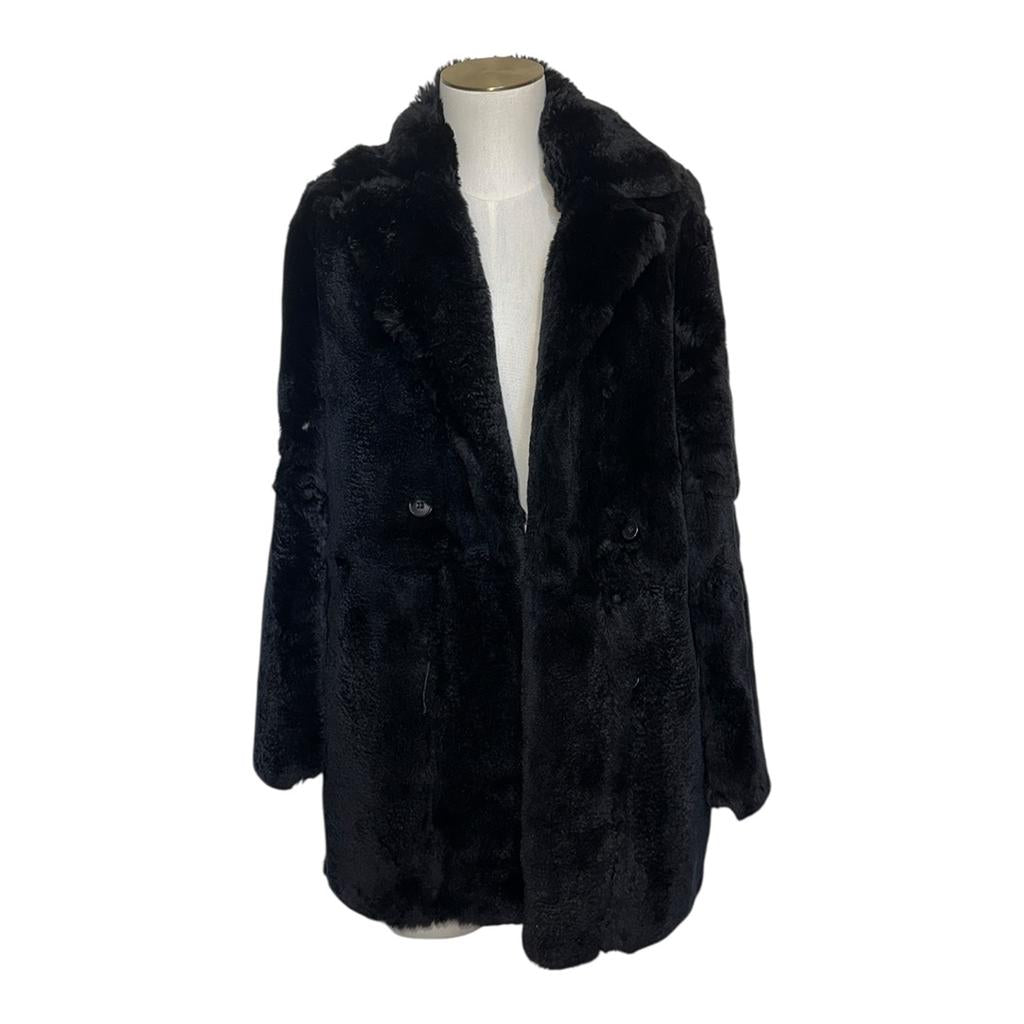 Manteau En Fausse Fourrure Maje - 36 - Noir - État : Trèsbon