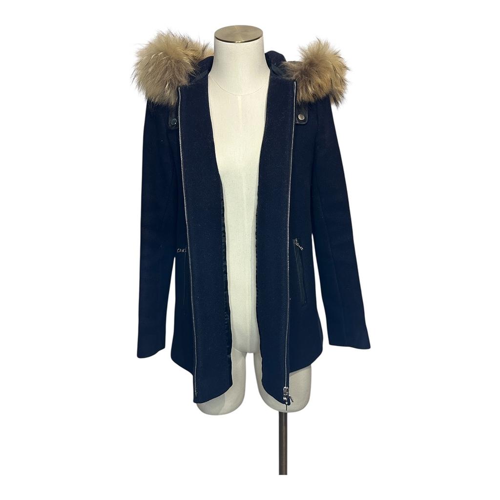 Pardessu Et Manteau Long Sandro - 2 - Marine - État : Très B