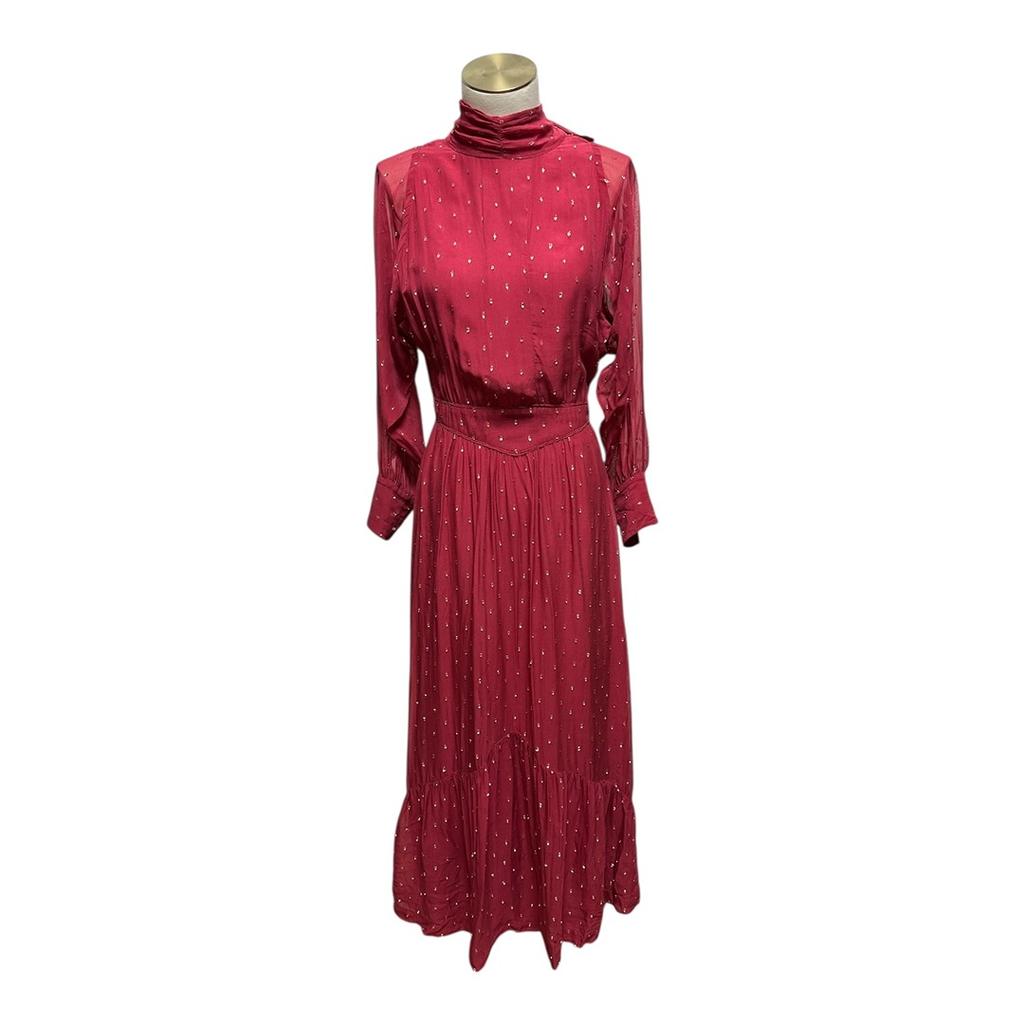 Robe Ba&sh - S - Bordeaux à points métallisés - État : Excellent