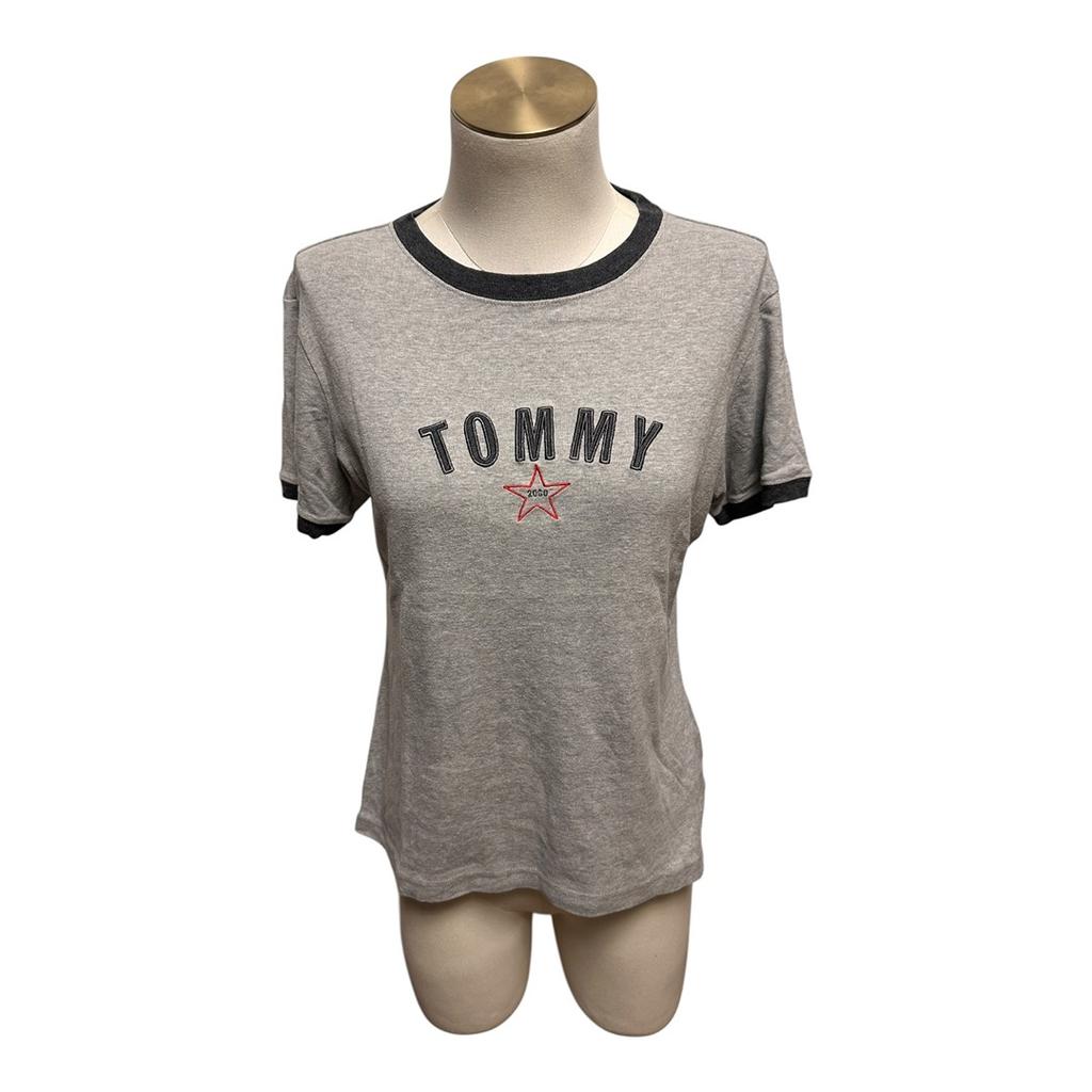 T-shirt ringer Tommy Hilfiger - L - Gris - État : Excellent