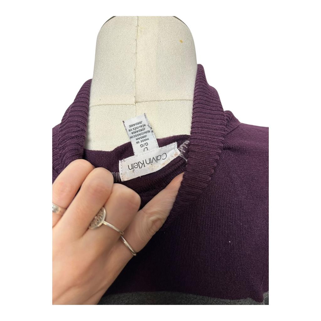 Pull femme Calvin Klein - L - Violet/gris - État : Excellent