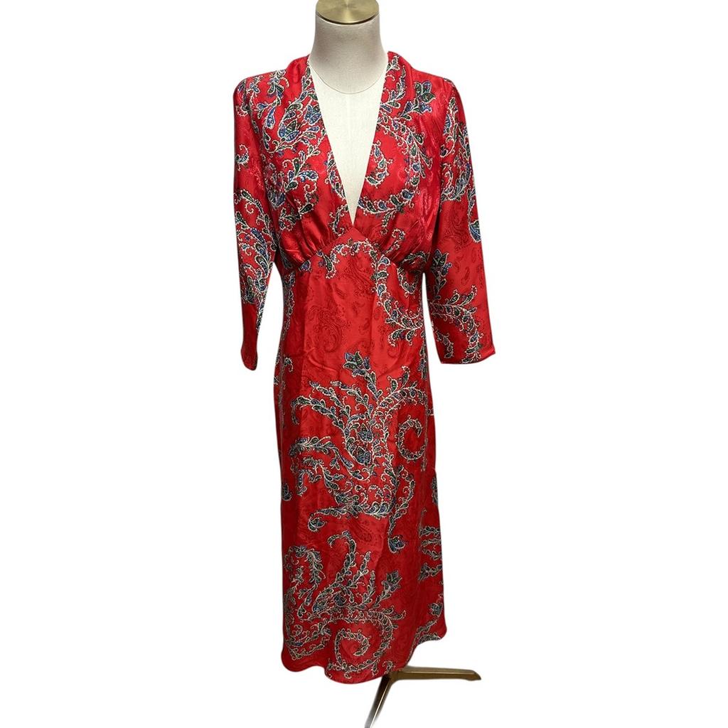 Robe Longue Sandro - 42 - Rouge - État : Excellent