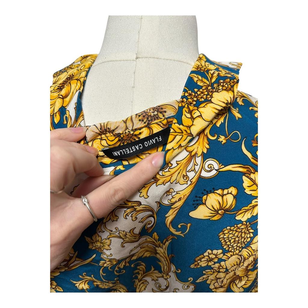 Chemise Flavio Castellani - 42 - Bleu Jaune Blanc - État : Excellent