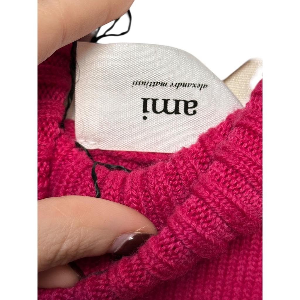 Pull col roulé Ami Paris - M - Rose fuchsia - État : Neuf avec étiquette