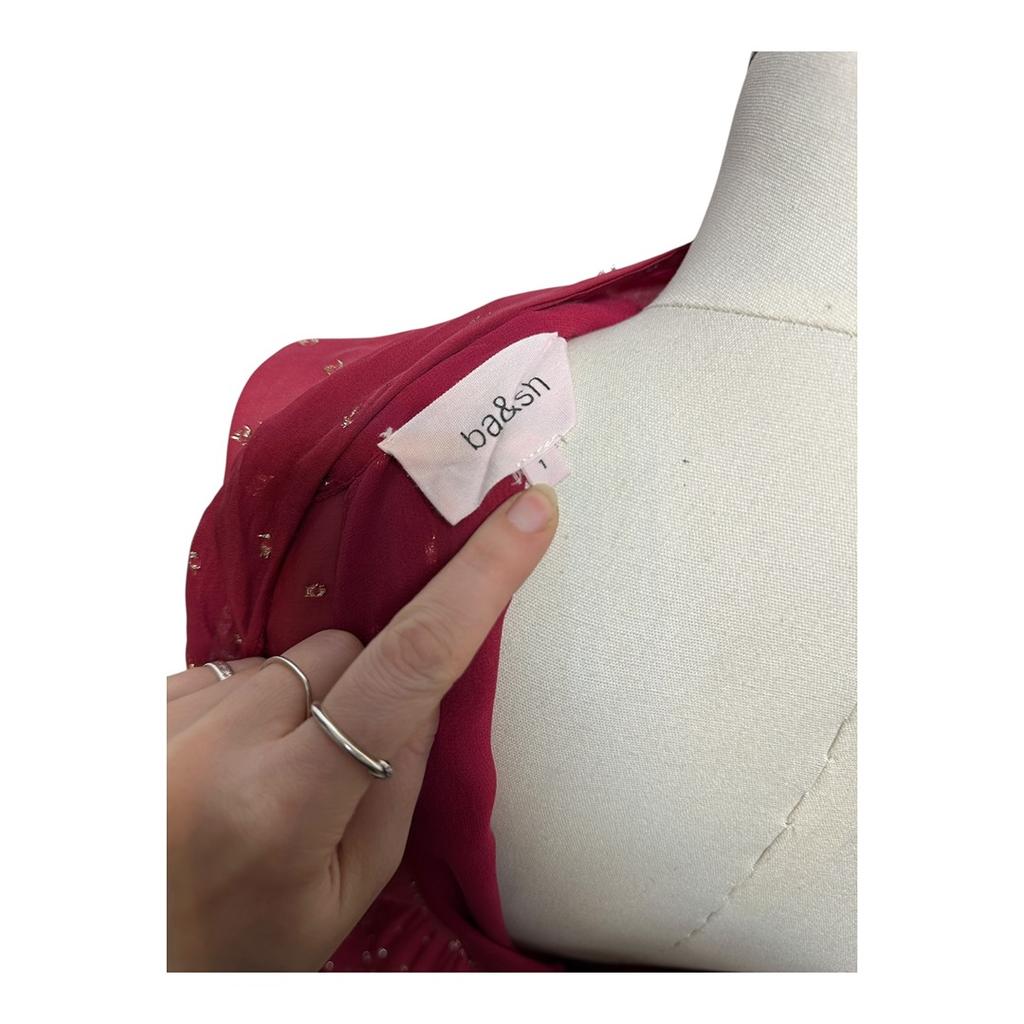 Robe Ba&sh - S - Bordeaux à points métallisés - État : Excellent