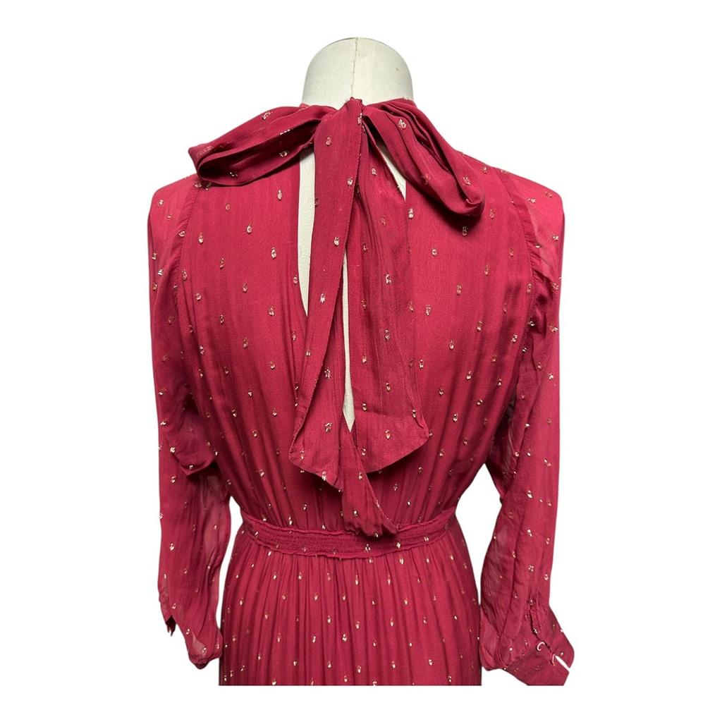 Robe Ba&sh - S - Bordeaux à points métallisés - État : Excellent