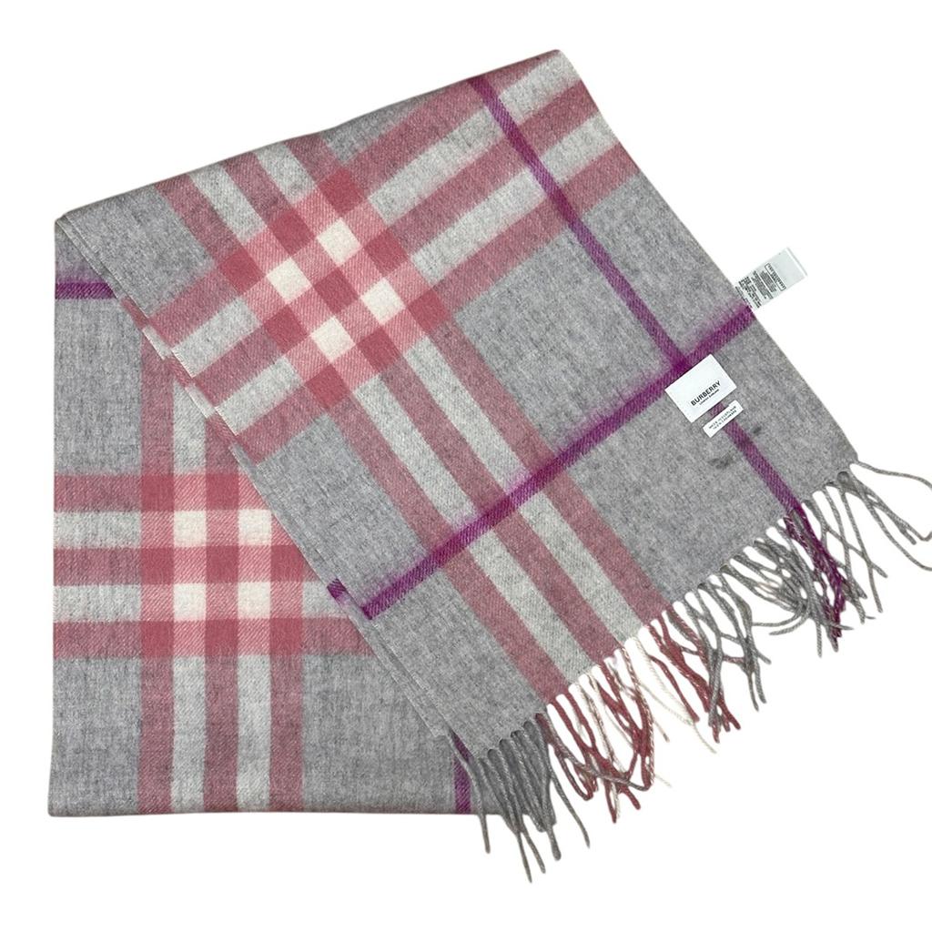 Écharpe Burberry - Taille unique - Gris/rose - État : Excellent