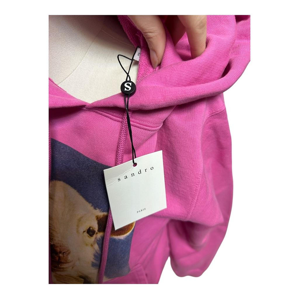 Sweat à capuche Sandro - M - Rose - État : Neuf avec étiquette