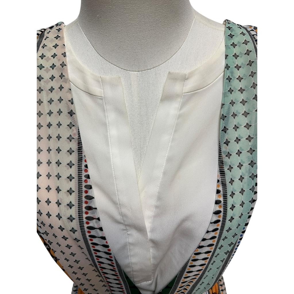 Robe Sandro imprimée géométrique - S - Orange - État : Excellent