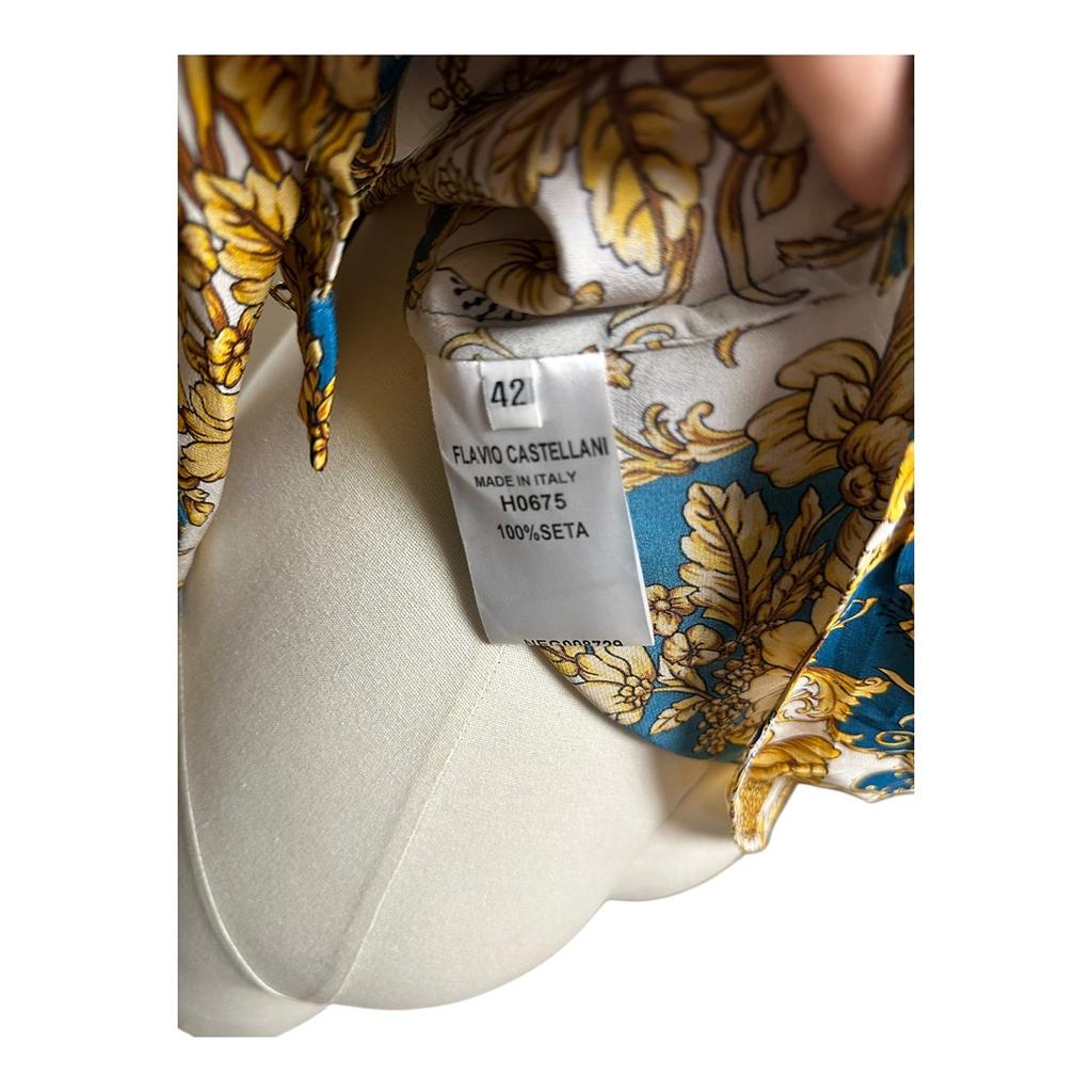 Chemise Flavio Castellani - 42 - Bleu Jaune Blanc - État : Excellent