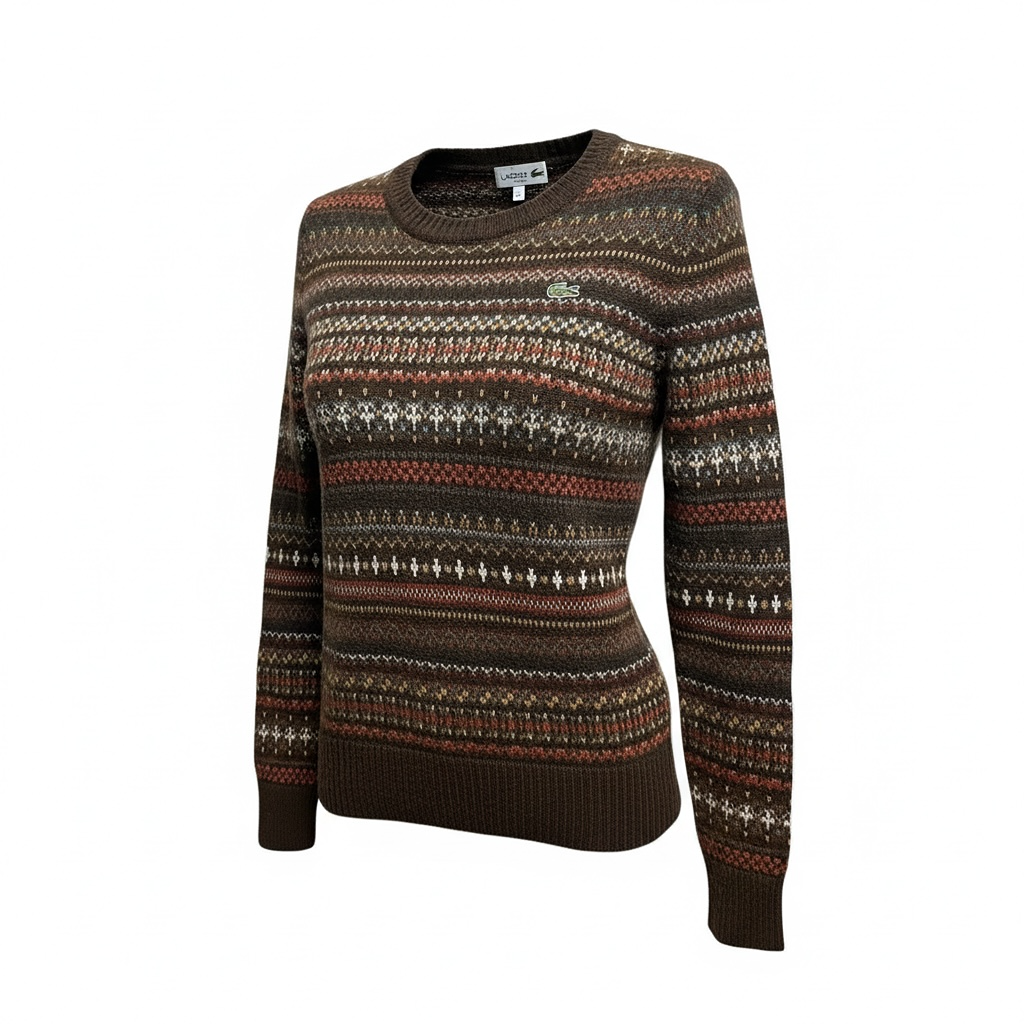 Pull femme Lacoste - 36 - Marron - État : Excellent