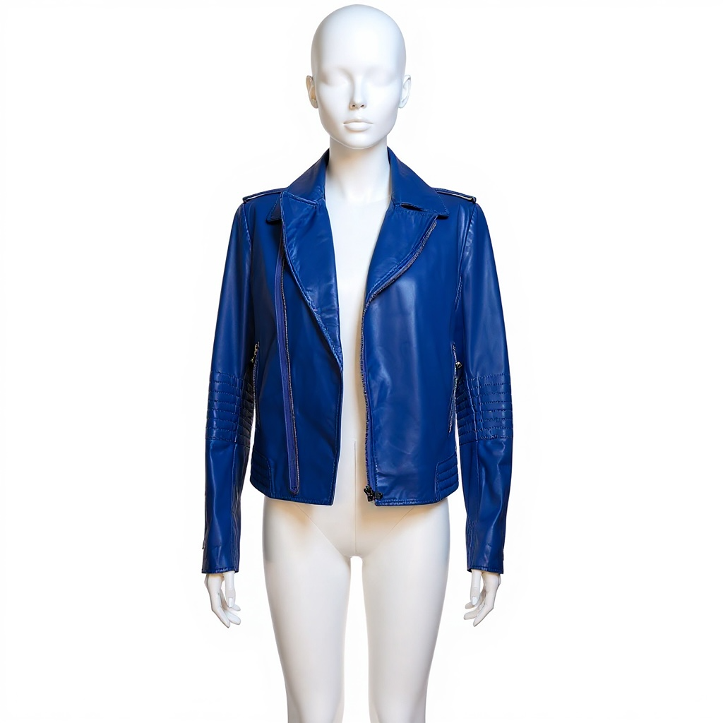 Perfecto Et Blouson De Moto Zapa - L - Bleu - État : Trèsbon