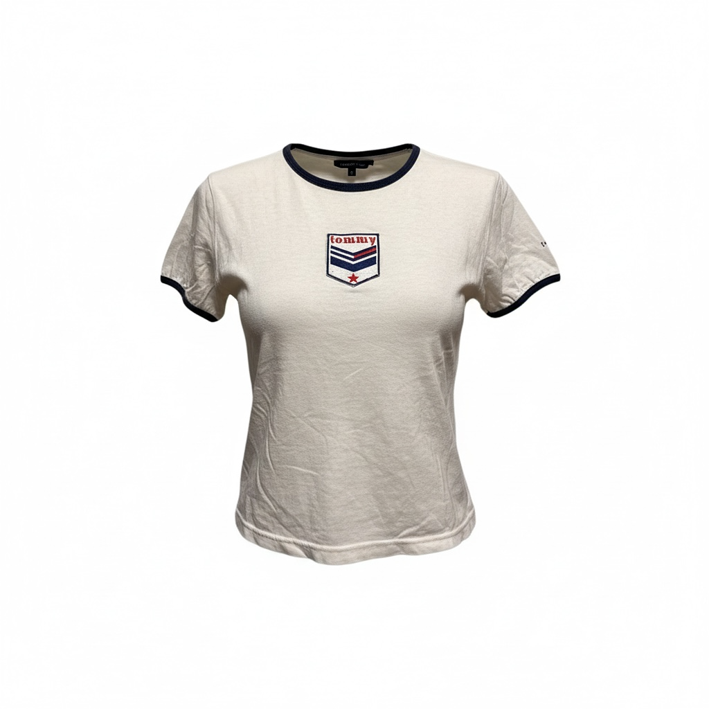 T-shirt ringer Tommy Hilfiger - S - Blanc - État : Excellent