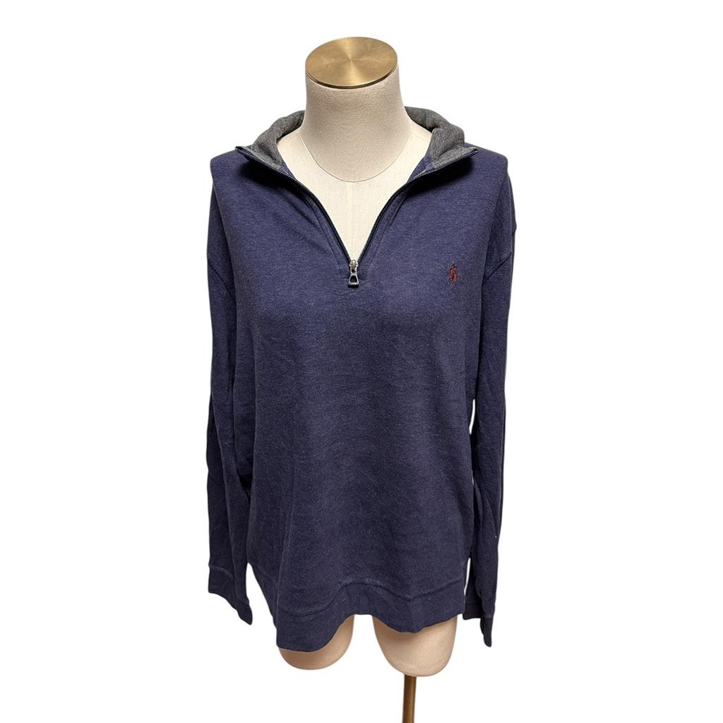 Sweat col zippé Ralph Lauren - L - Bleu - État : Excellent