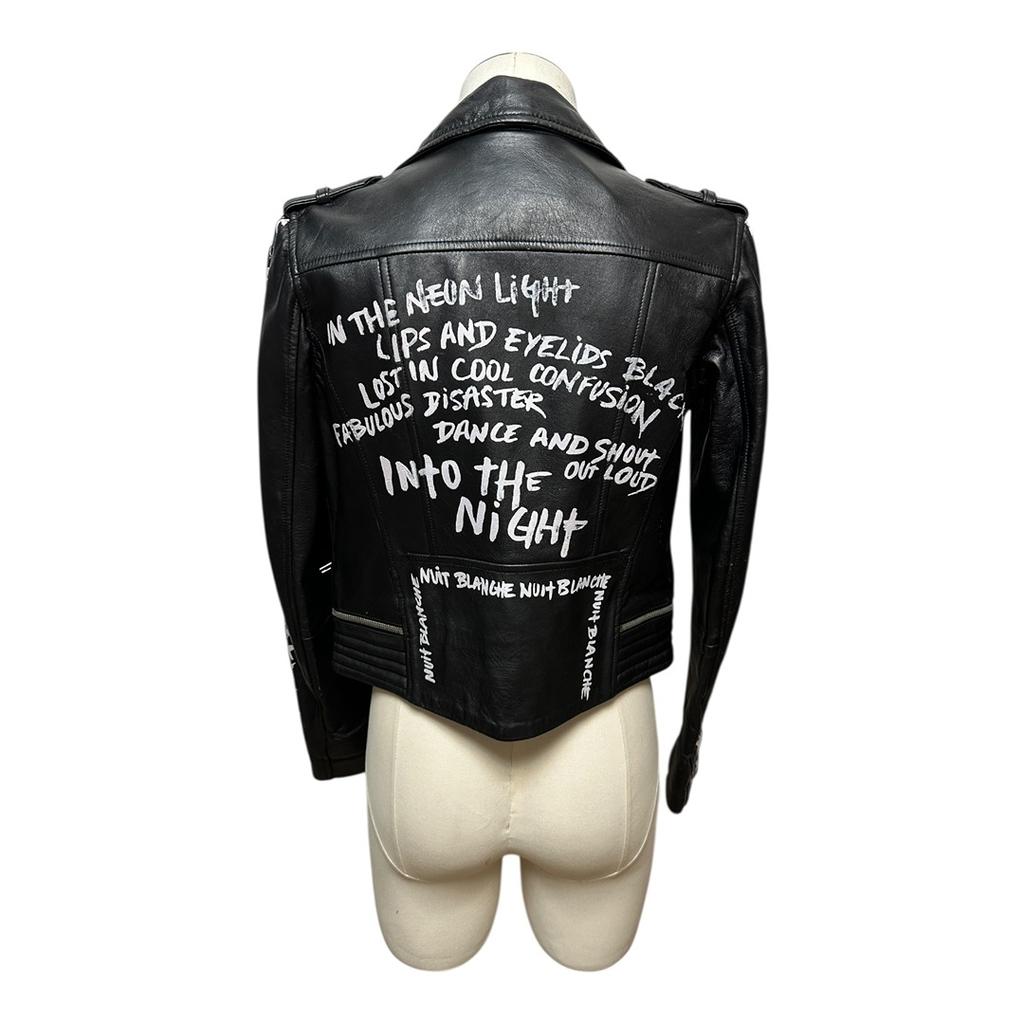 Veste en cuir Maje - 38 - Noir - État : Excellent