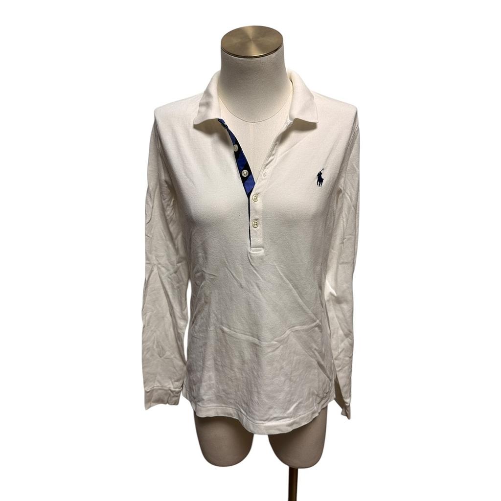 Polo Ralph Lauren Sport femme manches longues blanc - L - État : Excellent